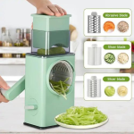 3 in1 Multifunctional Vegetable Cutter | Grater | Handle Slicer | Interchangeable Blade Chopper | Blades Large Feed Port | Strong Suction for Kitchen Salad Shooter